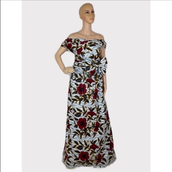 Handmade African print Ankara Handmade Infinity Floral Maxi Dress - Picture 3 of 5